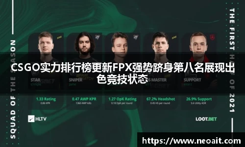 CSGO实力排行榜更新FPX强势跻身第八名展现出色竞技状态